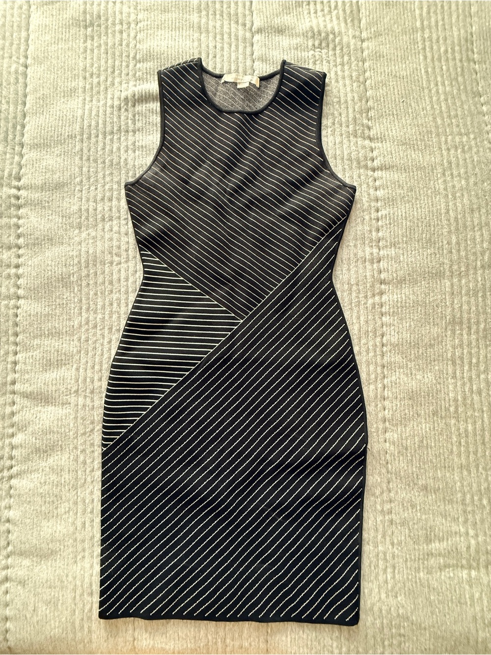 Alexander Wang Pinstripe Bodycon Sheath Dress Black White Size Small